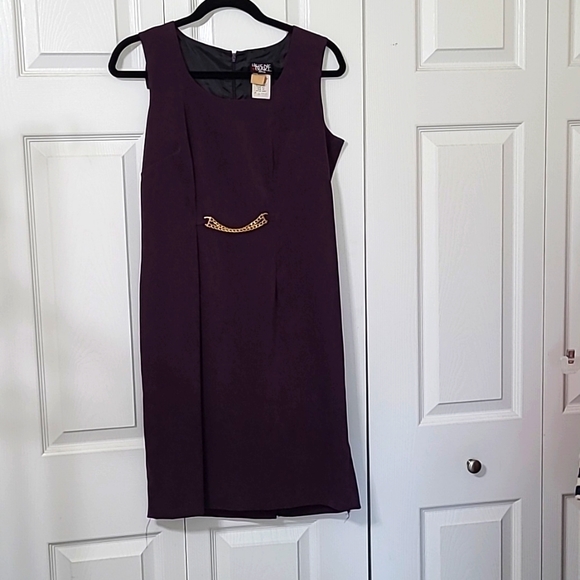 Helene Blake Deep Purple Dress & Blazer Jacket Set, 6 Petite, soft fabric, EUC - Picture 4 of 9